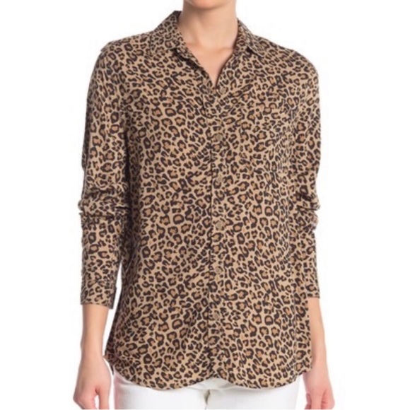 beachlunchlounge Tops - Animal Print Button Down Shirt Size 2X